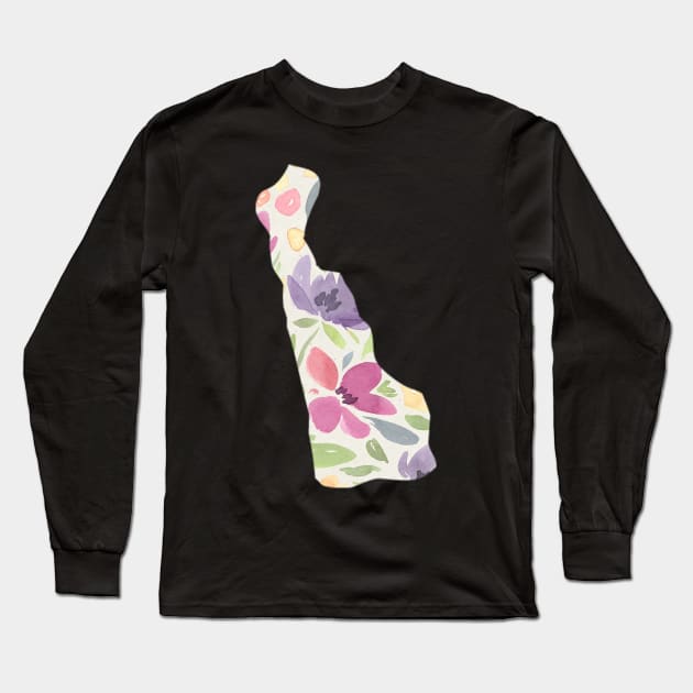 Delaware Silhouette Florals Long Sleeve T-Shirt by randomolive